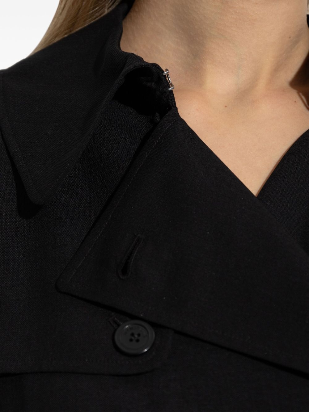 cropped double-breasted coat - 5
