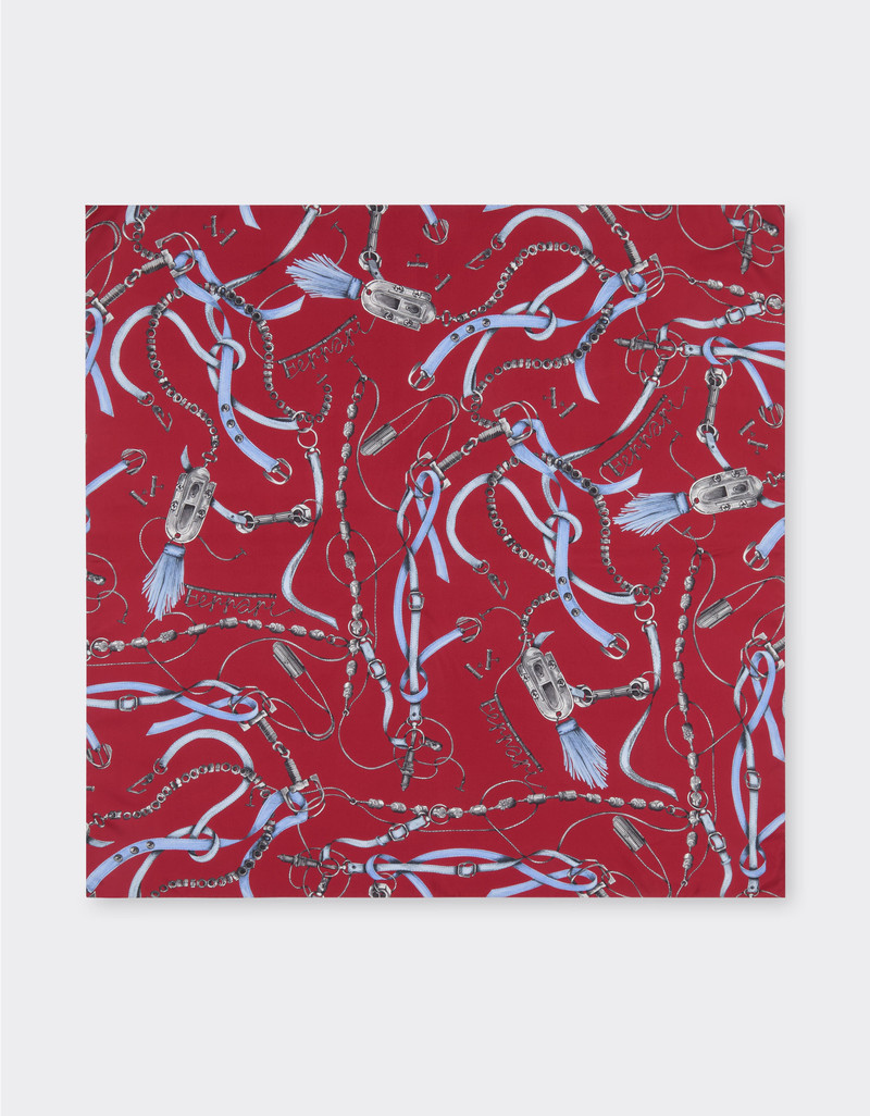 Silk twill scarf with Ferrari Closet print 1