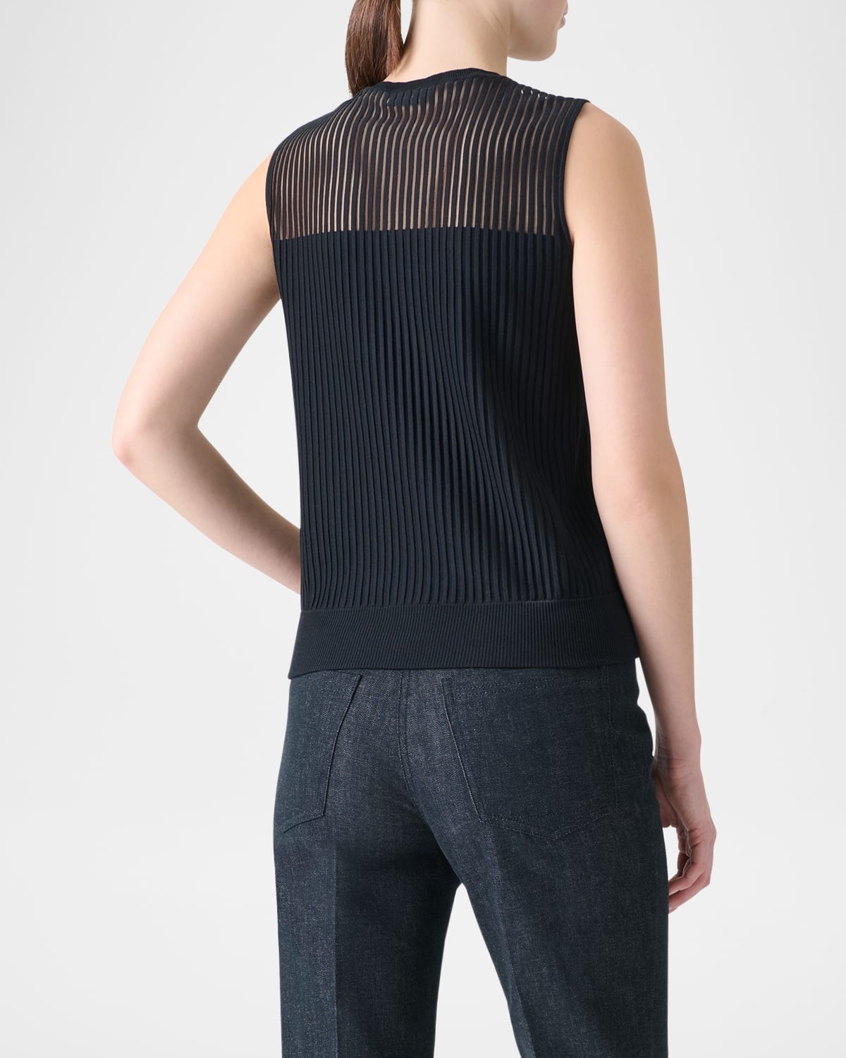 Sleeveless Cotton-Silk Sweater - 3