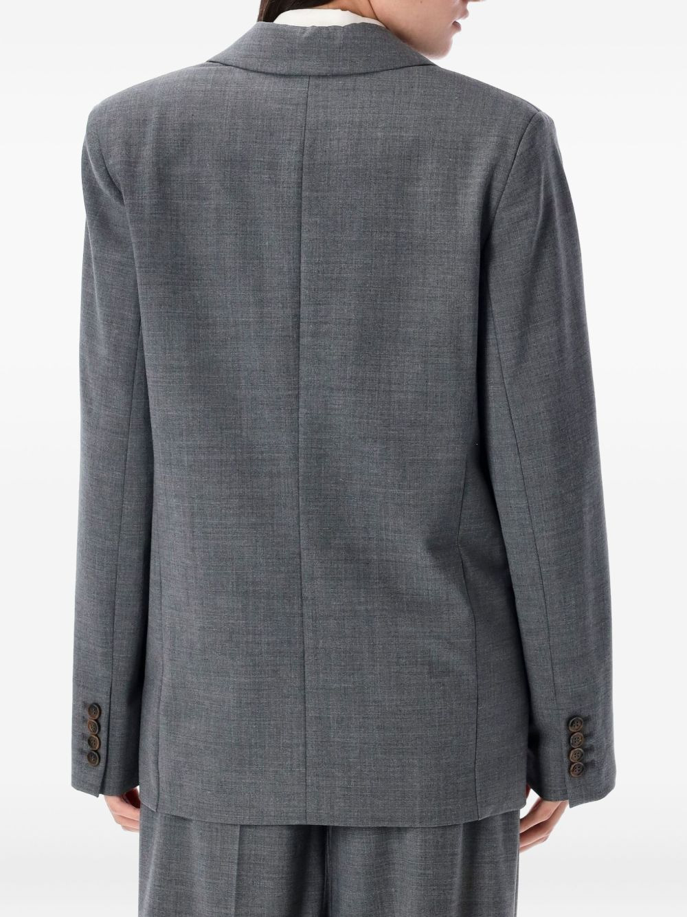 double-breasted bow-detail blazer - 2