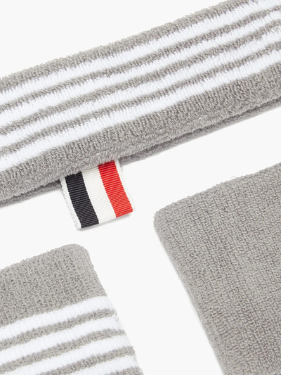 Thom Browne Four-bar cotton-towelling sweatband set outlook