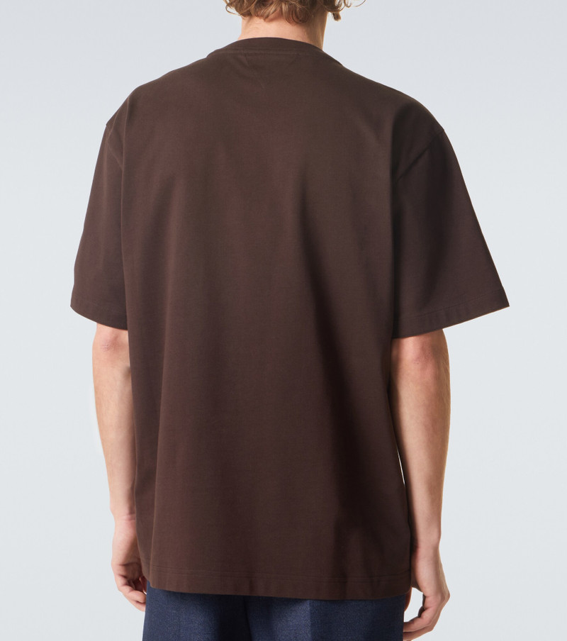 Suede-trimmed cotton jersey T-shirt 4