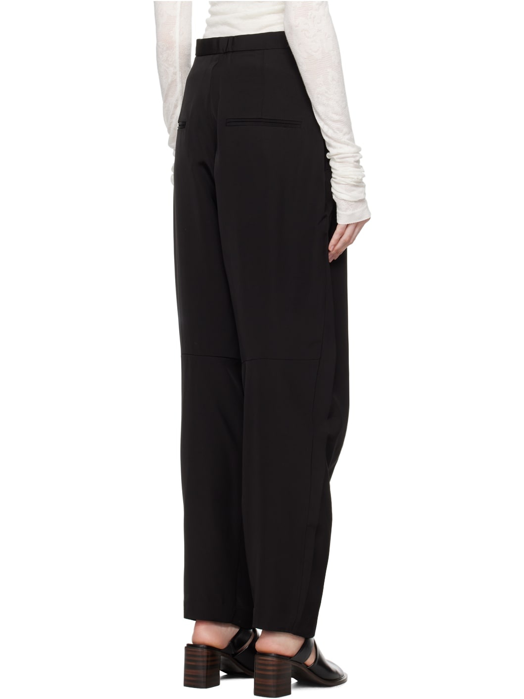 Black Evening Belted Trousers - 3