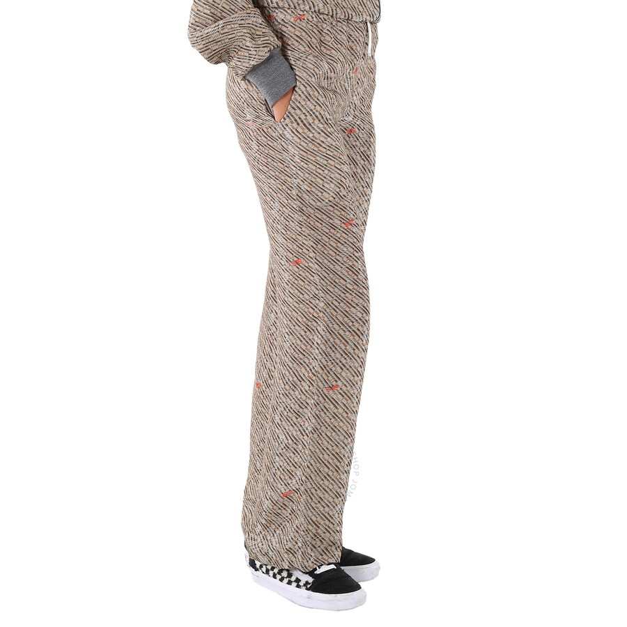 System Ladies Beige Glossy Printed Pants, Brand Size 34 (US Size 4) - 4