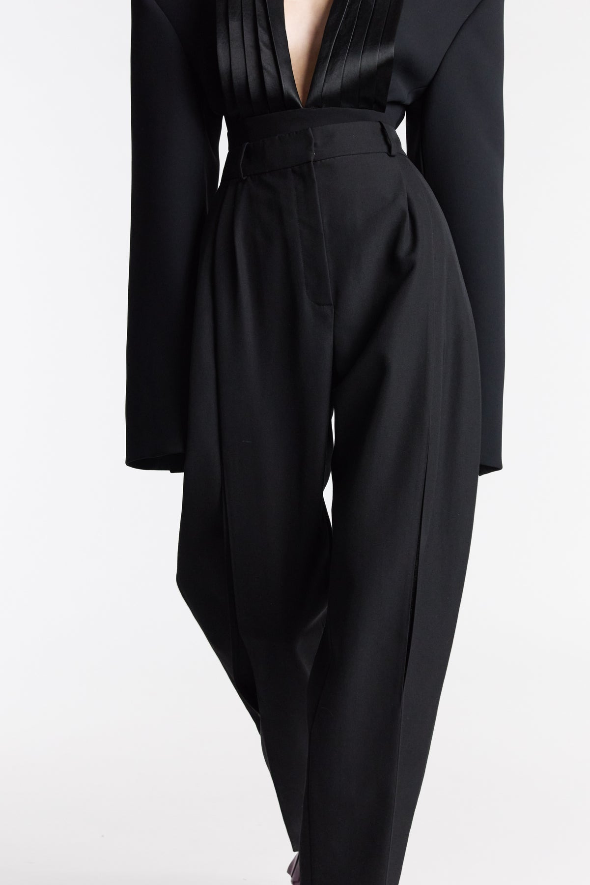TROUSERS WITH VERTICAL KNEE SLITS BLACK - 4