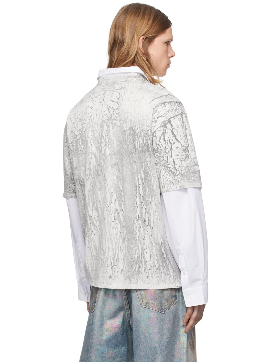Gray Plaster Print T-shirt - 3