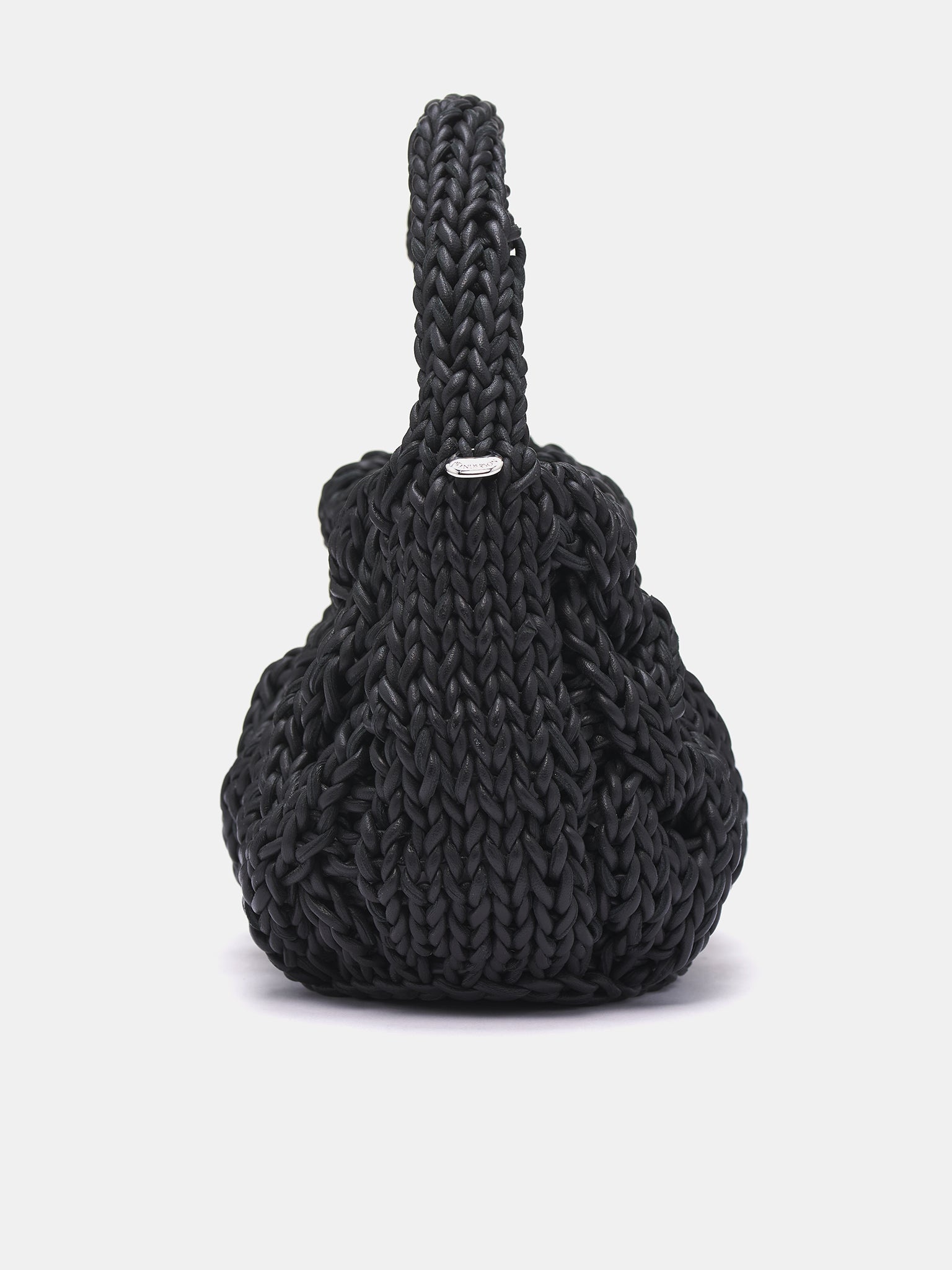 Small Leather Cable Knit Bag - 2
