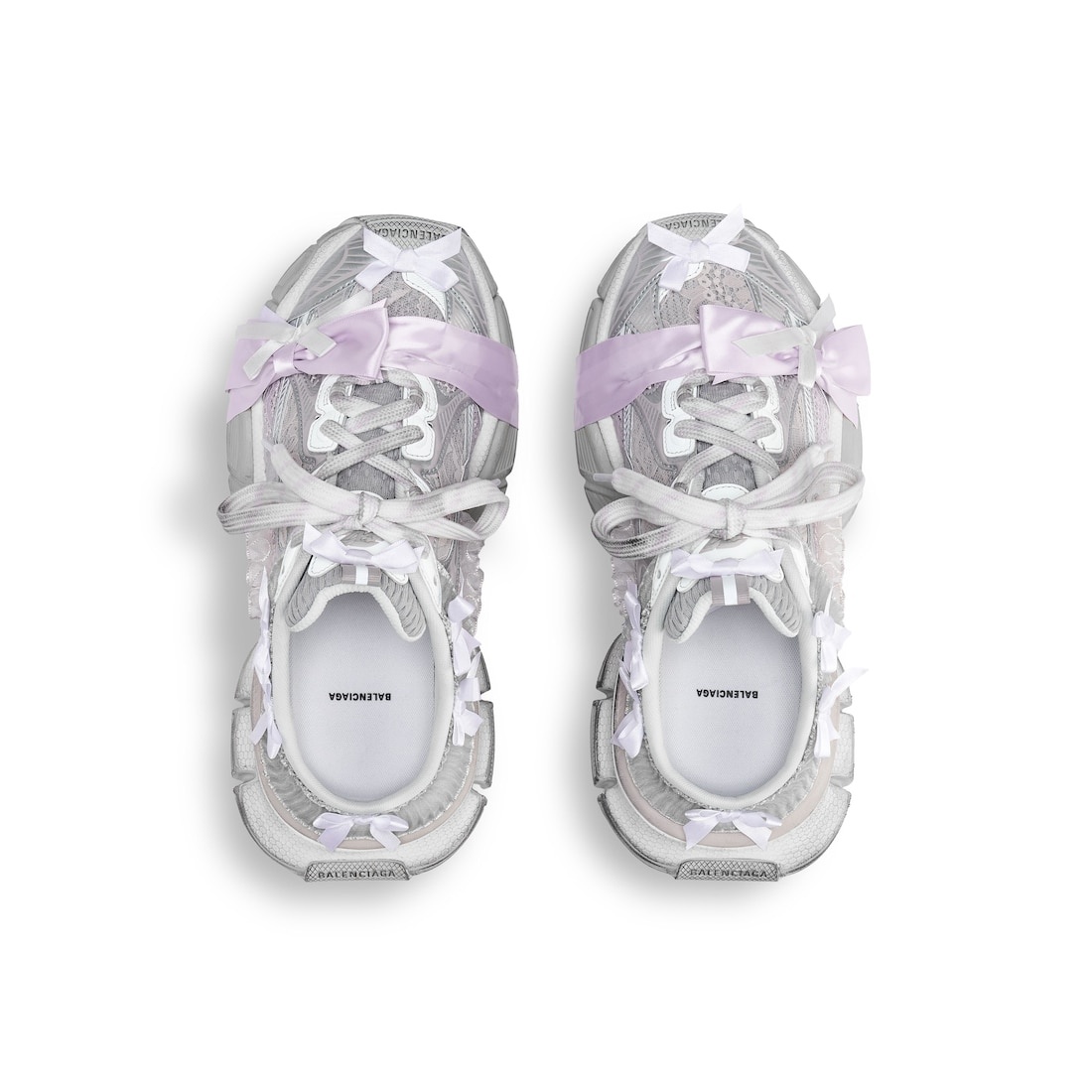 Women's 3xl Lace Mule in White/light Pink - 6