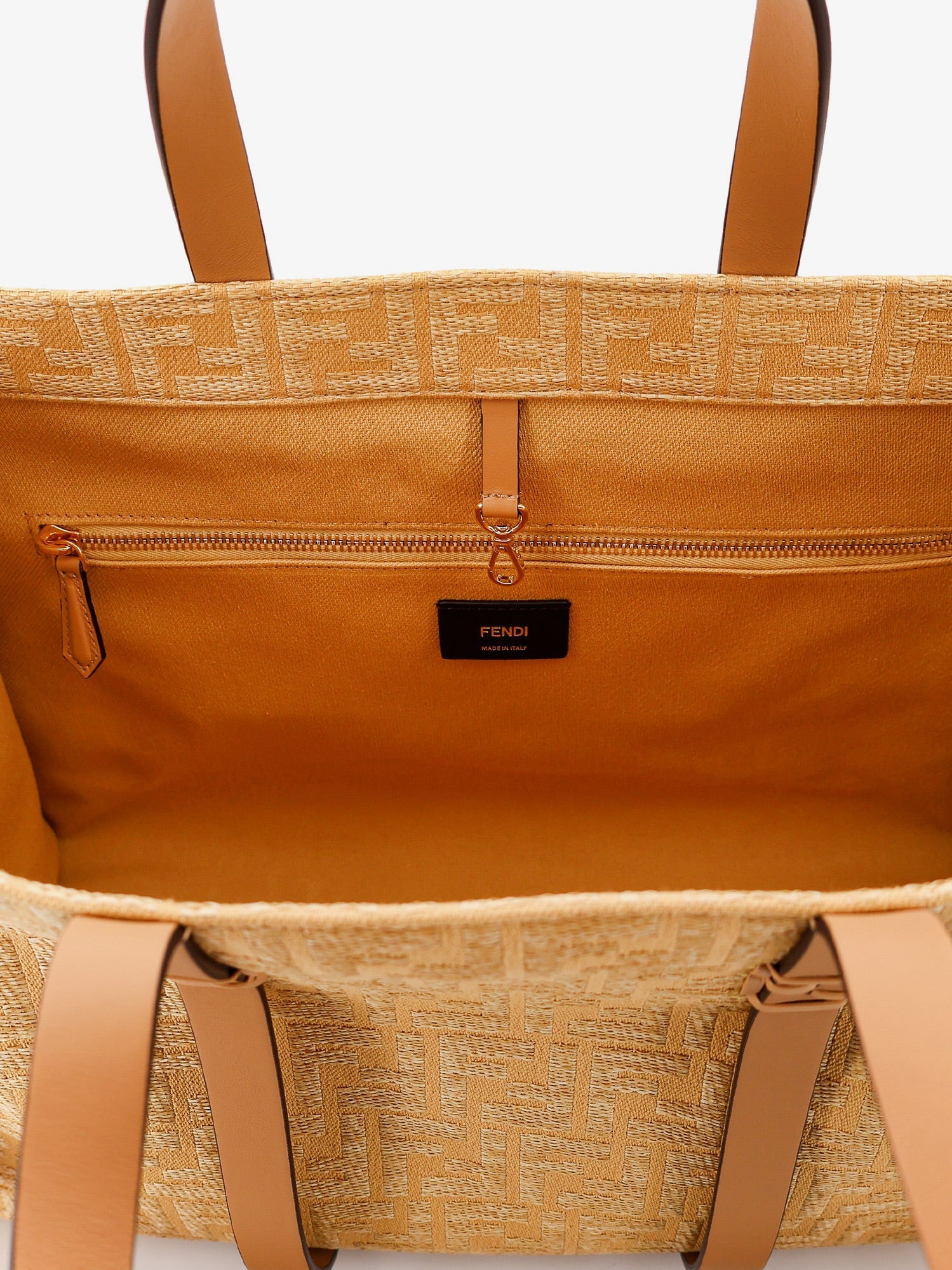 Fendi Summer Tote Rafia Shoulder Bag With All-Over Ff Logo - 4
