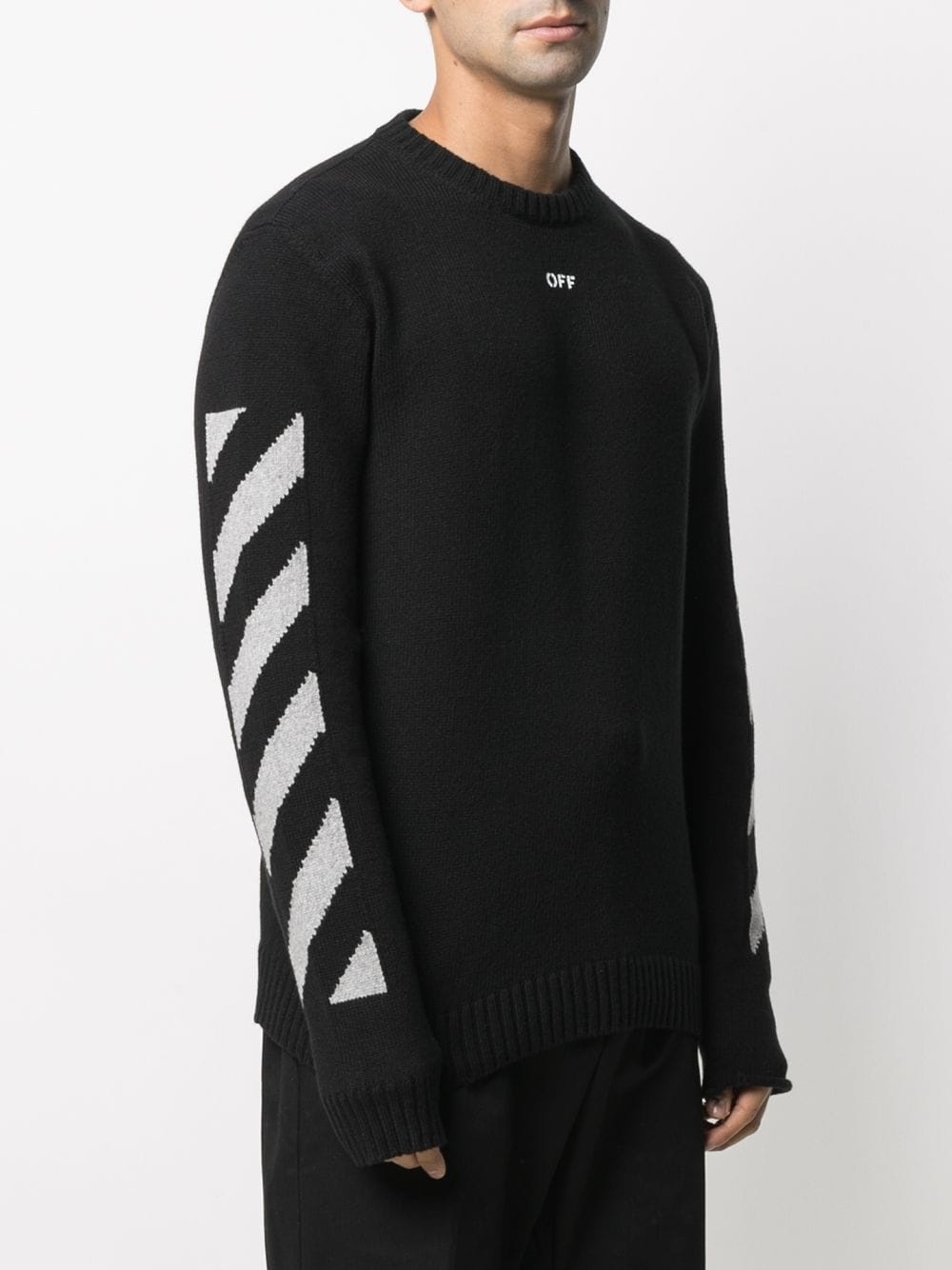 logo-print striped jumper - 3