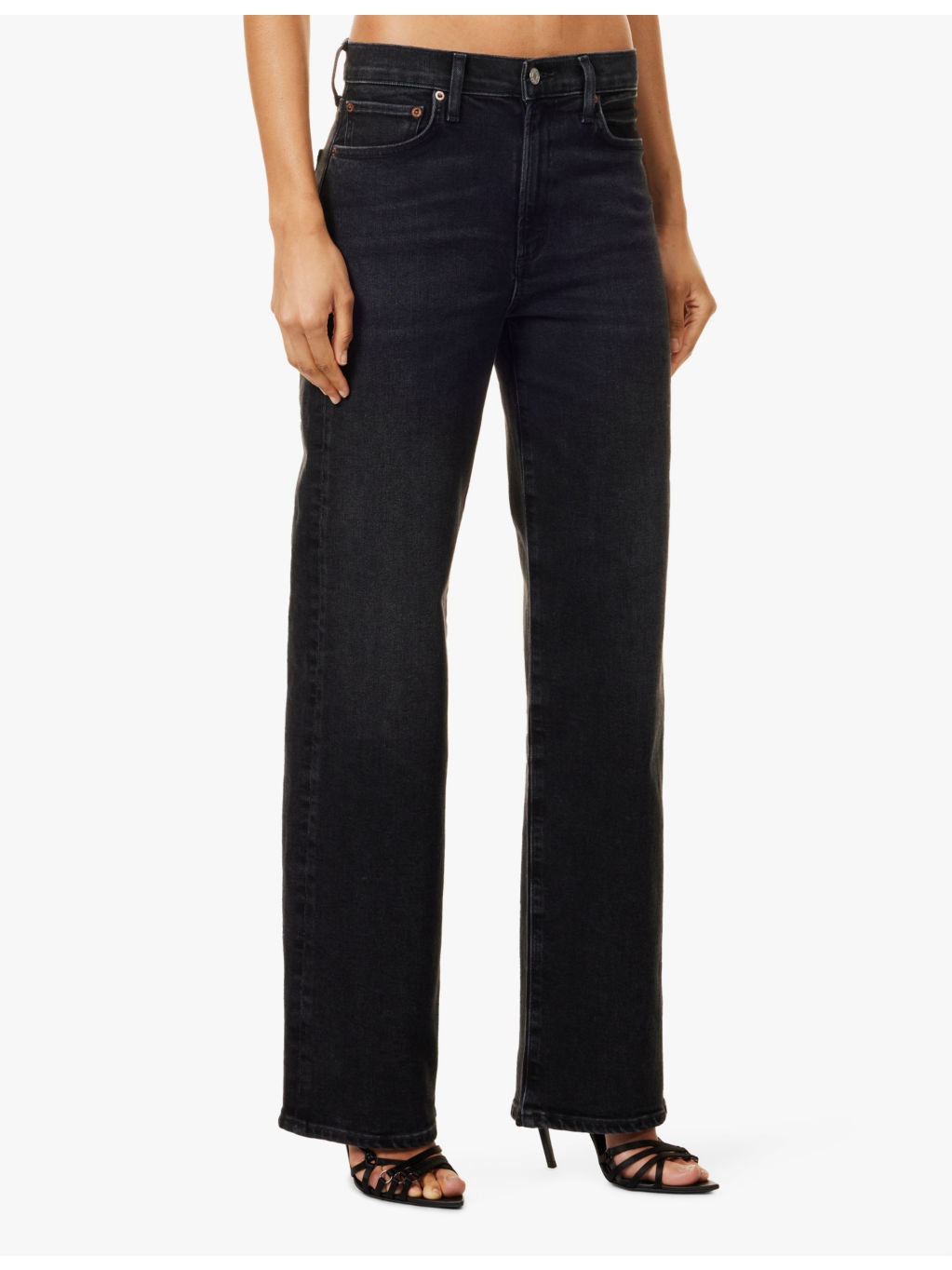 Harper straight-leg mid-rise organic cotton-blend jeans - 3