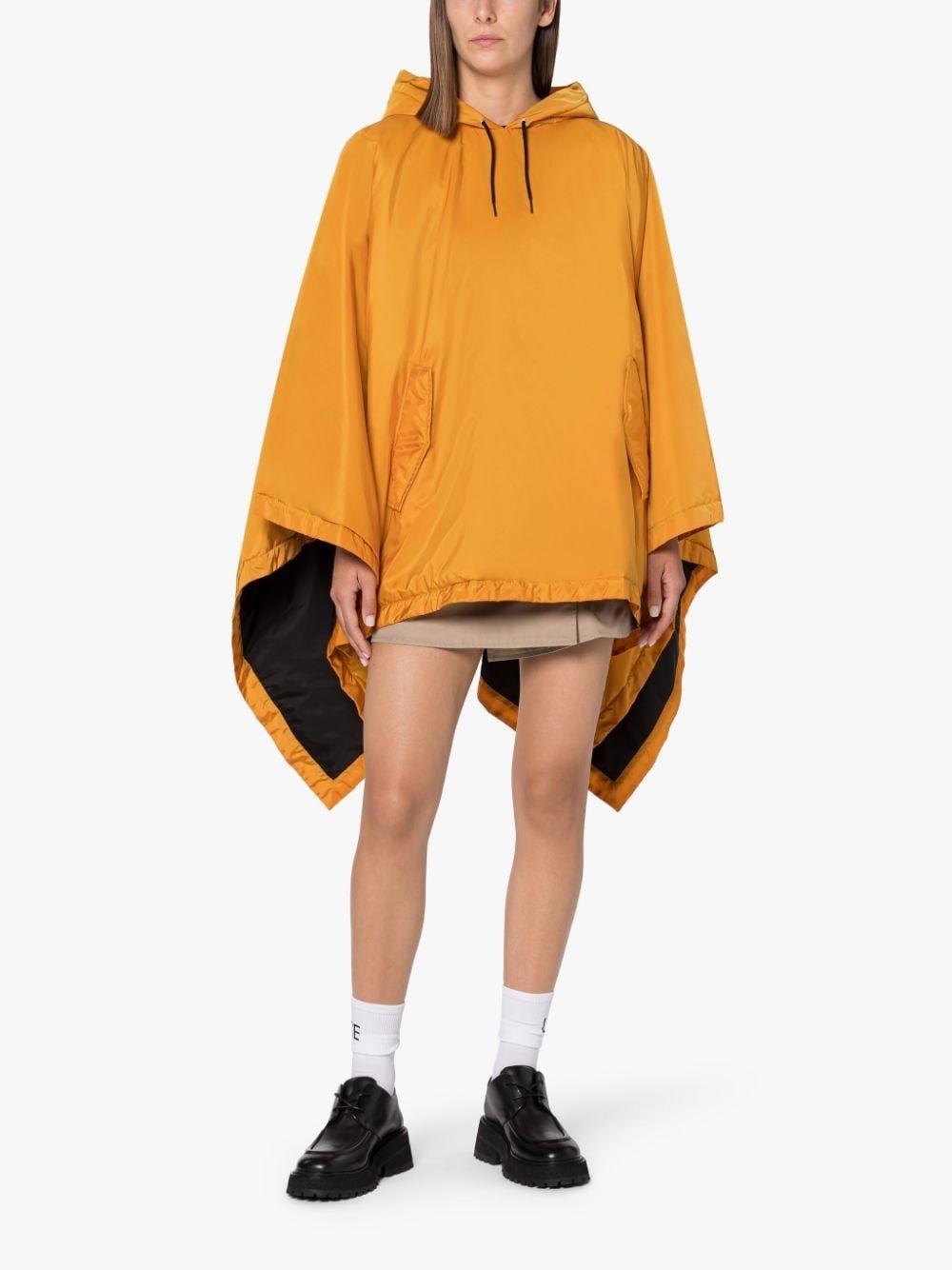 SIMA POP ORANGE NYLON HOODED PONCHO - 2