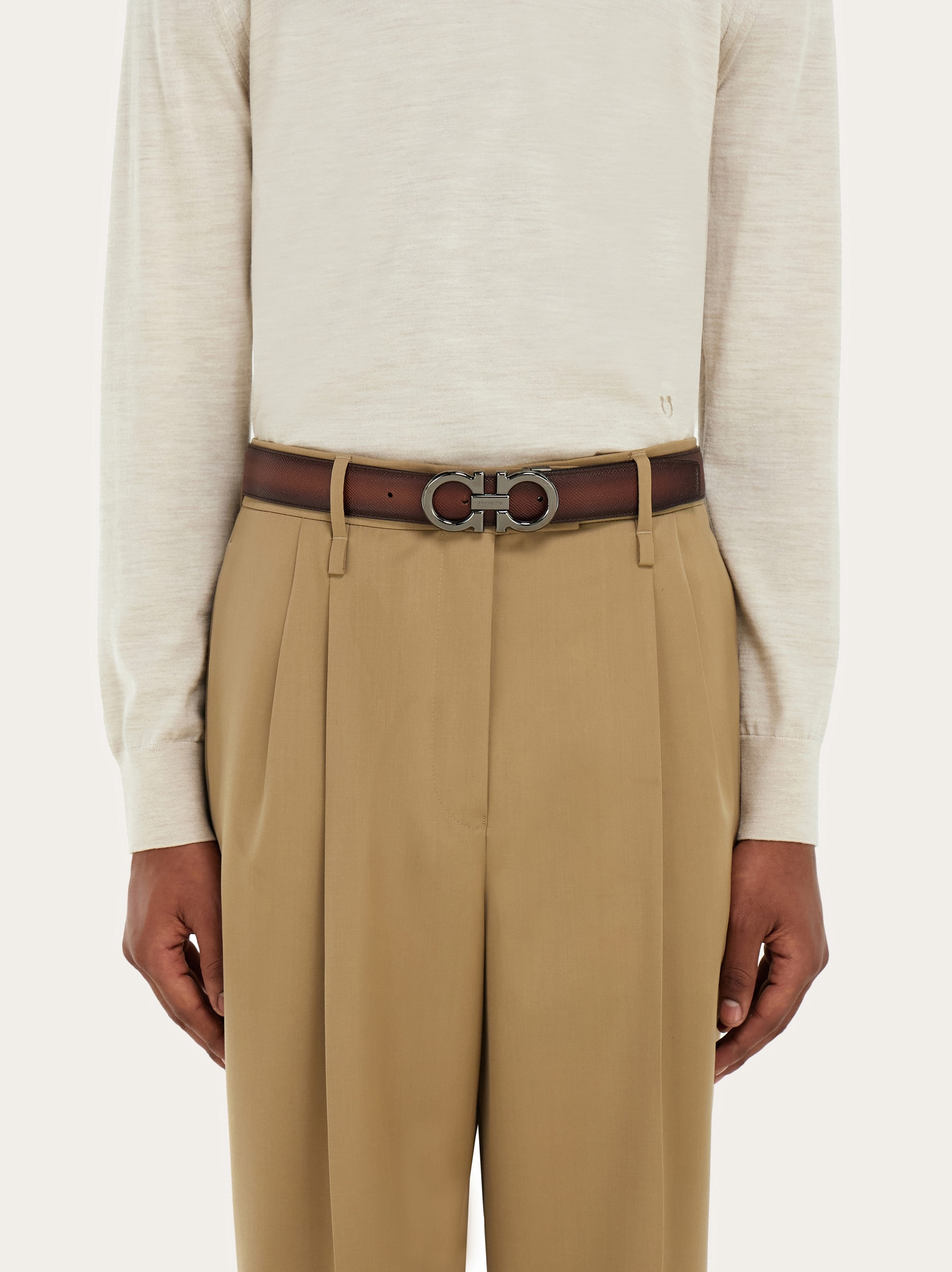 Reversible and adjustable Gancini belt - 4