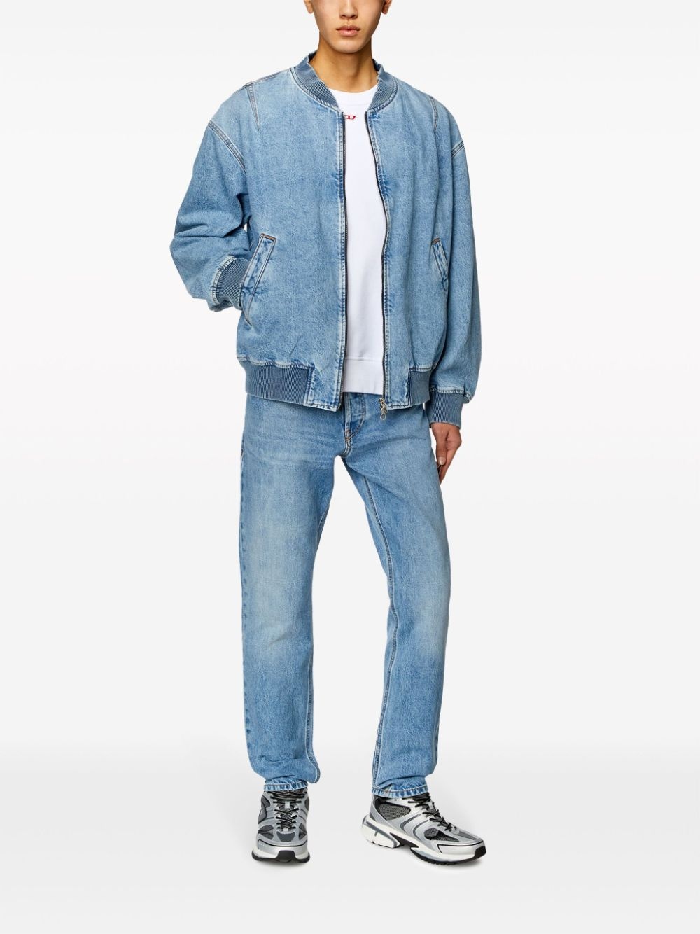 logo-embroidery denim jacket - 2