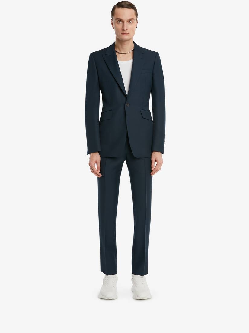 Men's Tailored Cigarette Trousers in Indigo - 2