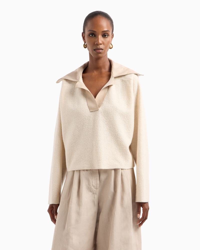 GIORGIO ARMANI KNIT AND SILK POLO SHIRT outlook