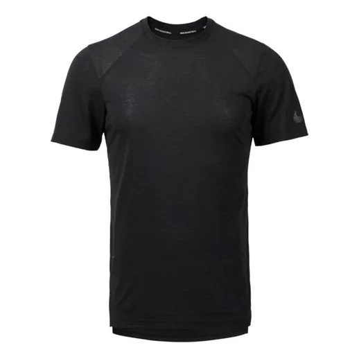 Nike 호흡 엘리트 농구 스포츠 빠른 건조한 둥근 목 짧은 소매 검정 891685-010 - 1