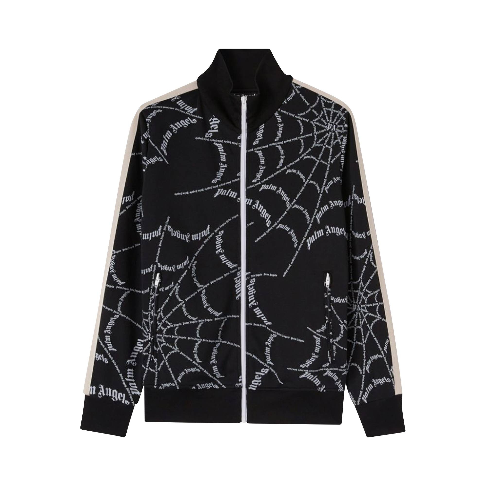 Palm Angels Spider Web Classic Track Jacket 'Black/White' - 1