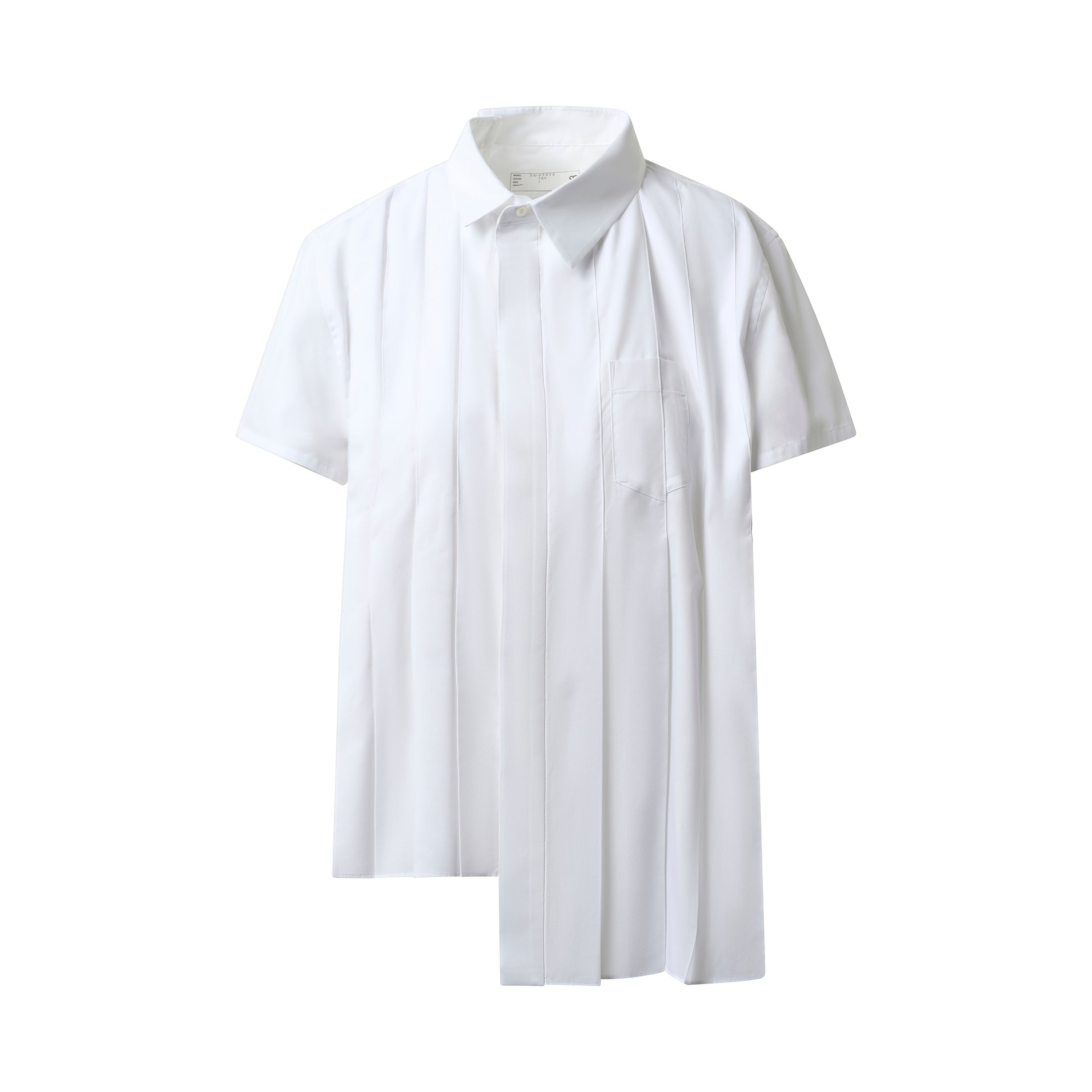 Asymmetric Cotton Poplin Shirt in Off White - 2