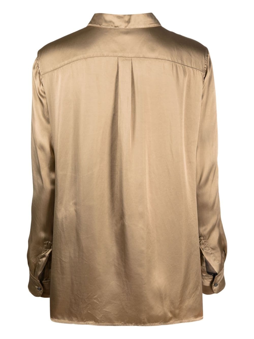 long-sleeve satin-finish shirt - 2