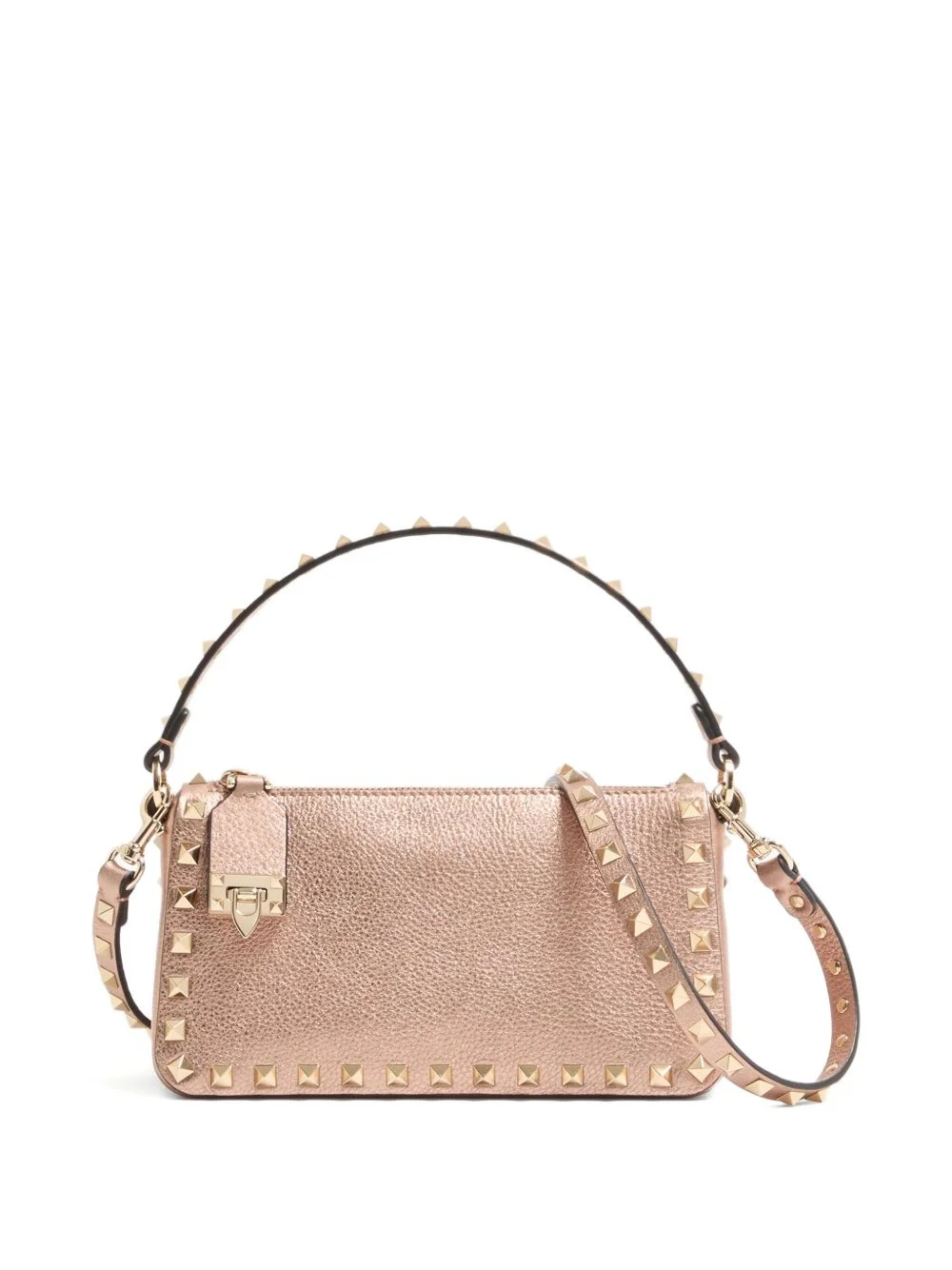 small Rockstud grainy leather tote bag - 1