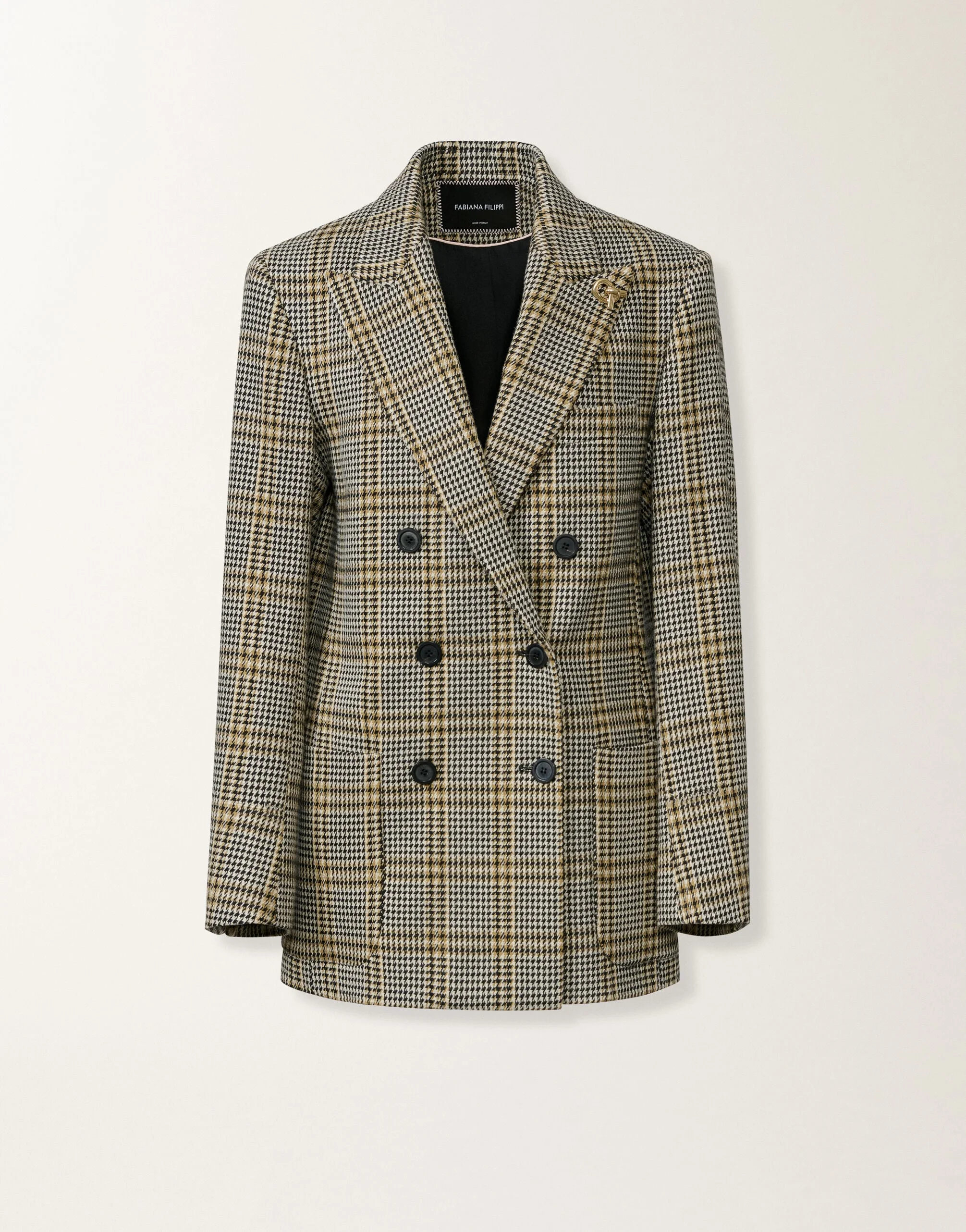 Double-breasted check jersey jacket - 1