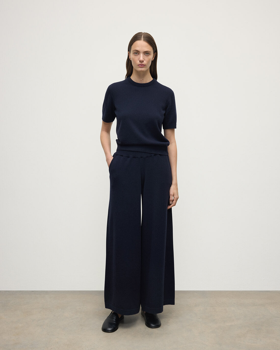 Navy Cashmere Trousers - 2