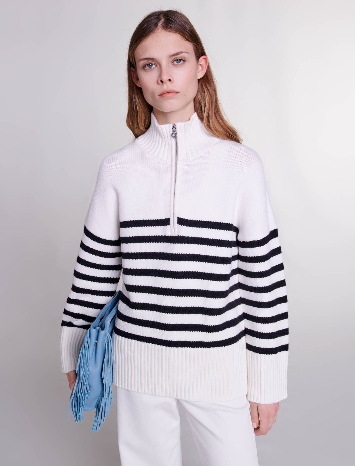 Breton jumper with zip collar - 6
