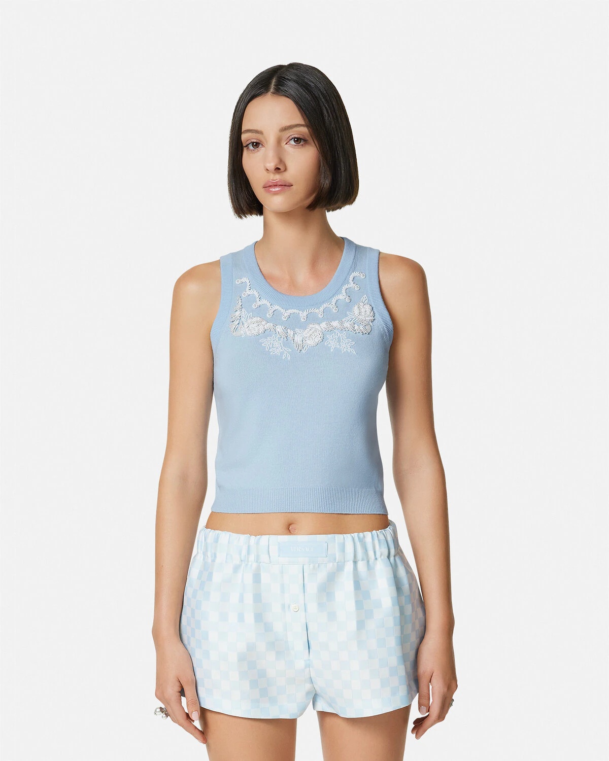 Embroidered Cashmere Knit Top - 4