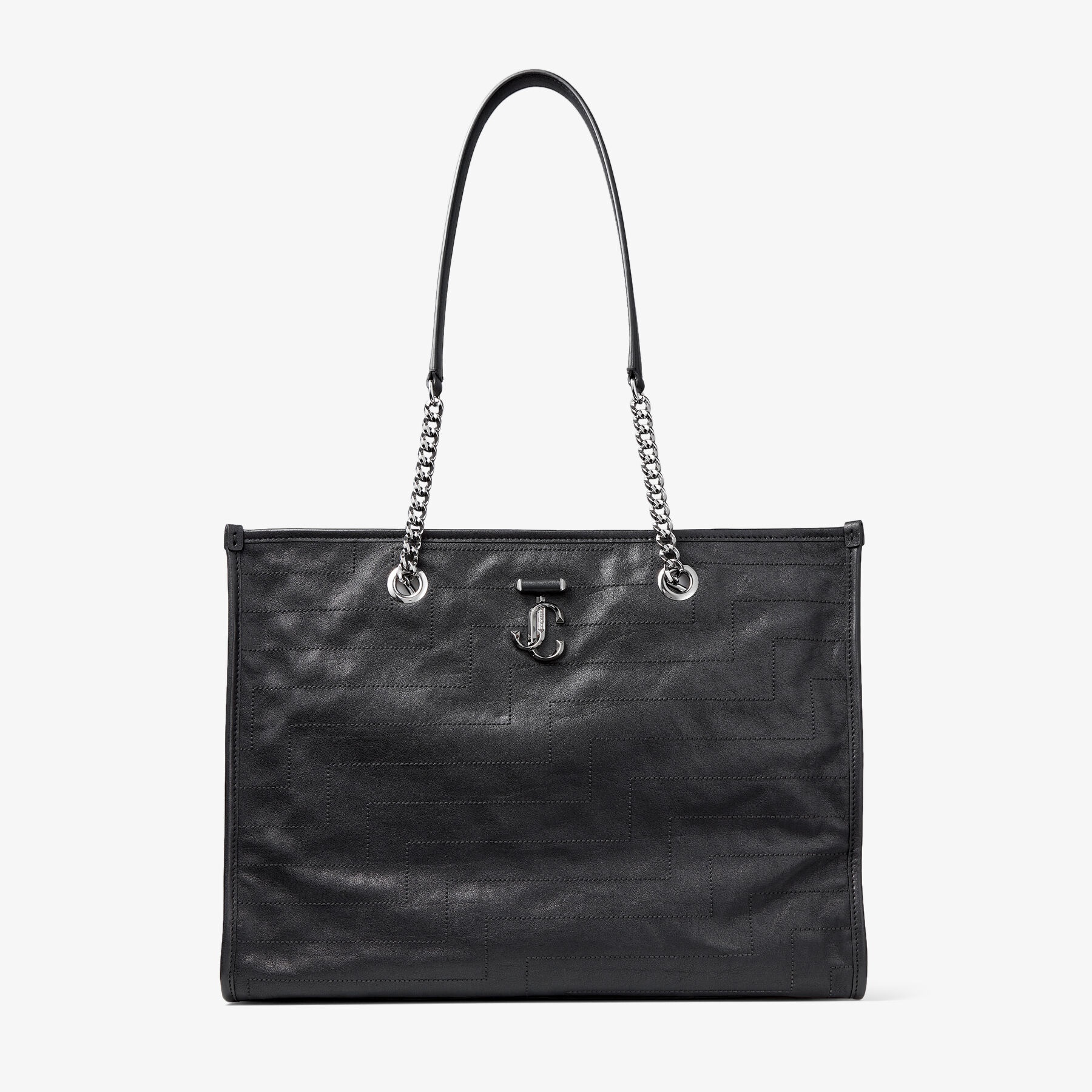 Avenue Soft Tote/L
Black Avenue Overstitched Biker Leather Soft Tote Bag - 1