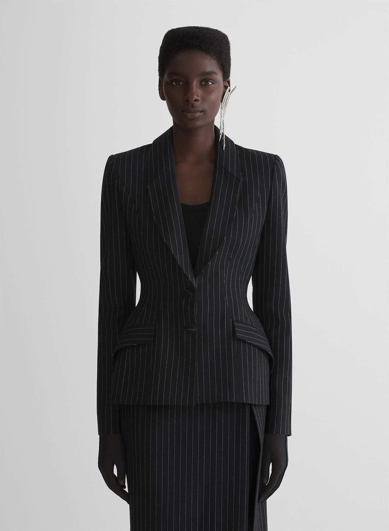 re/edit lingerie pinstripe jacket - 1
