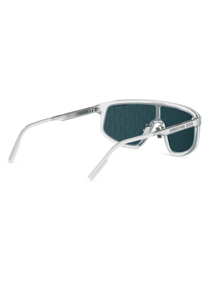 Men's DiorTag M1U 134MM Shield Sunglasses - Crystal Blue 6