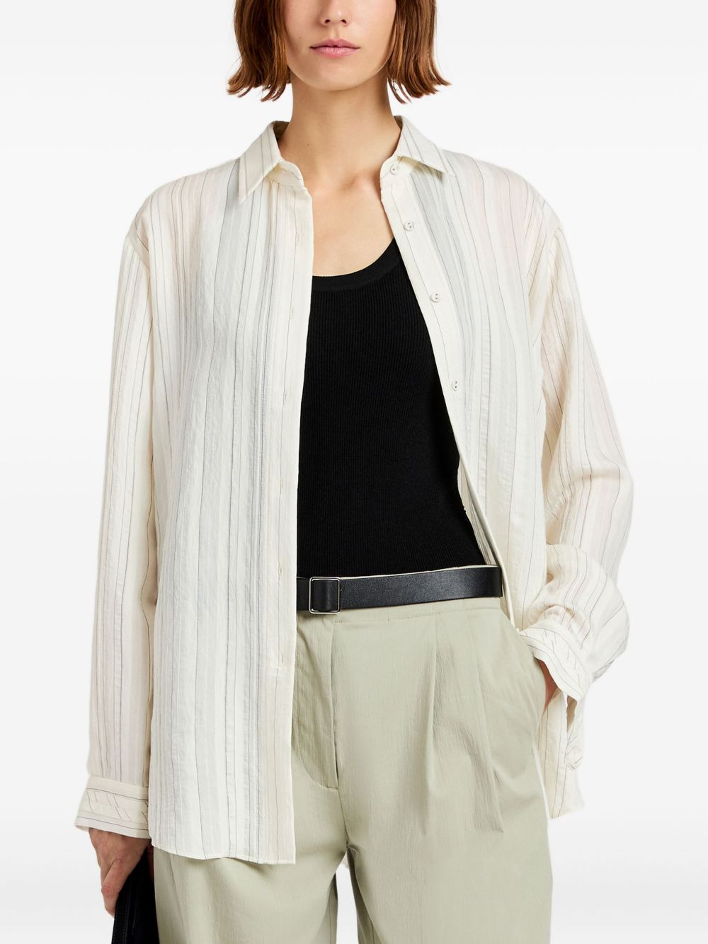 Raven stripe woven shirt - 5