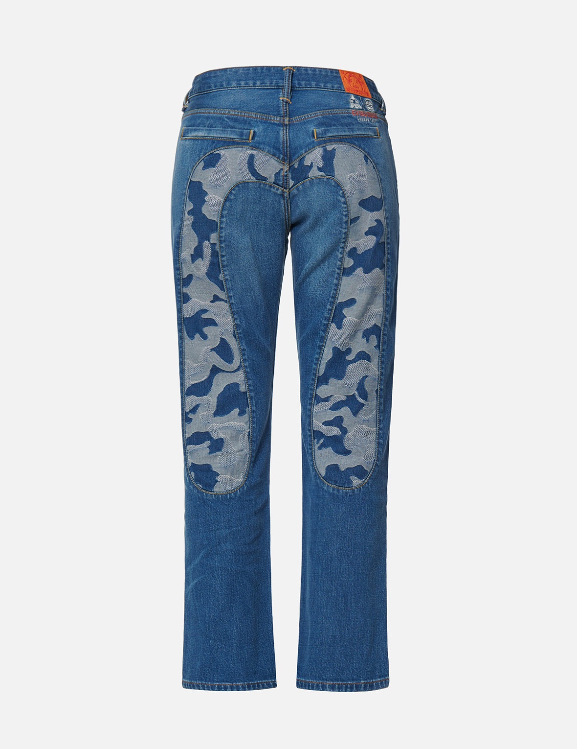CAMOUFLAGE JACQUARD DAICOCK INSERT BOYFRIEND JEANS - 1