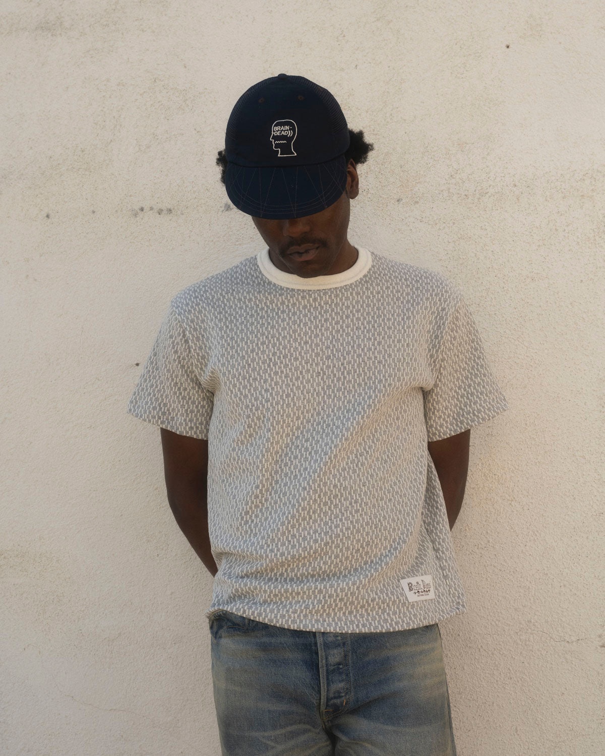 Jacquard Broken Stripe T-shirt - Grey - 5