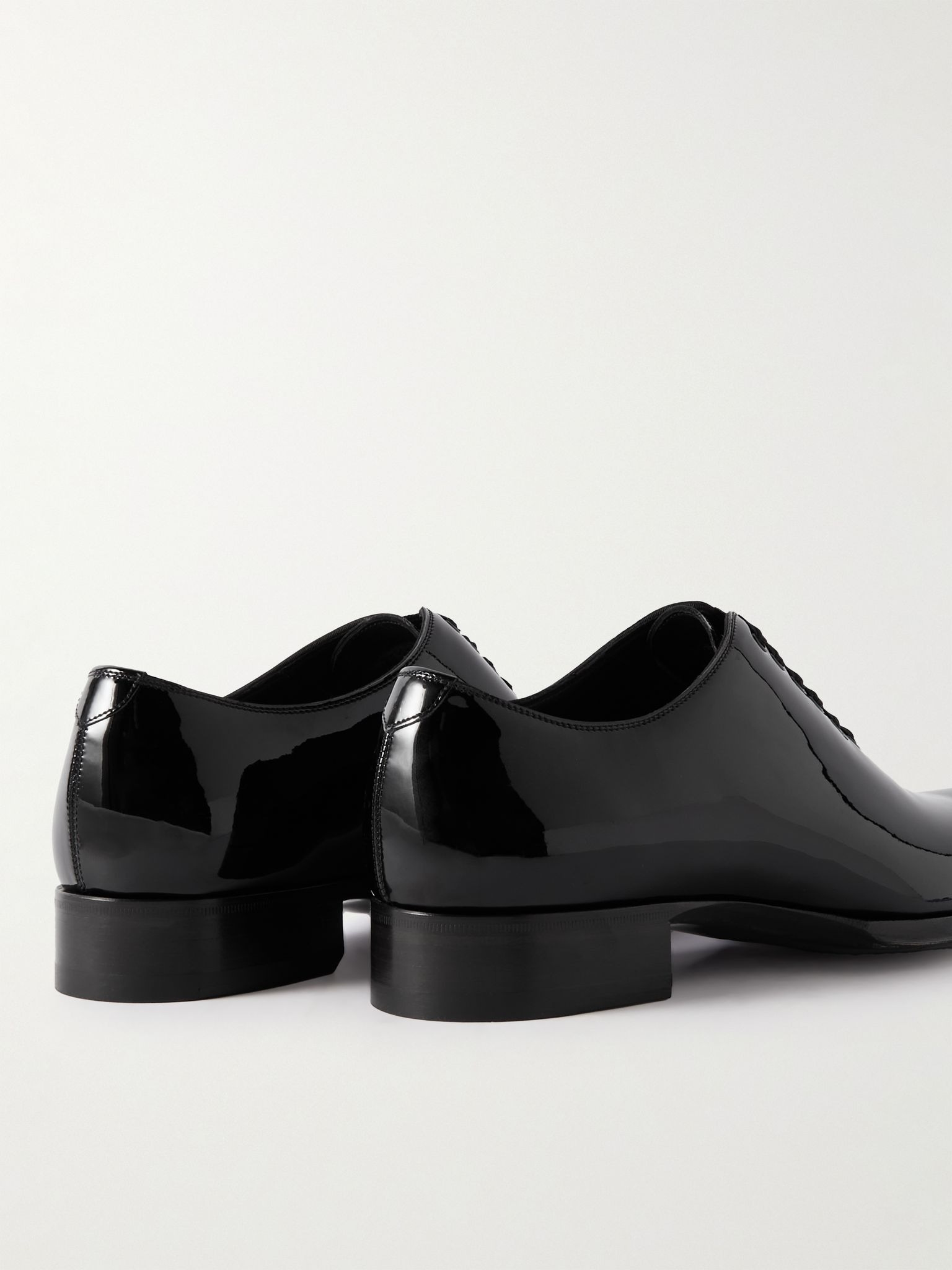 Elkan Whole-Cut Patent-Leather Oxford Shoes Black - 5