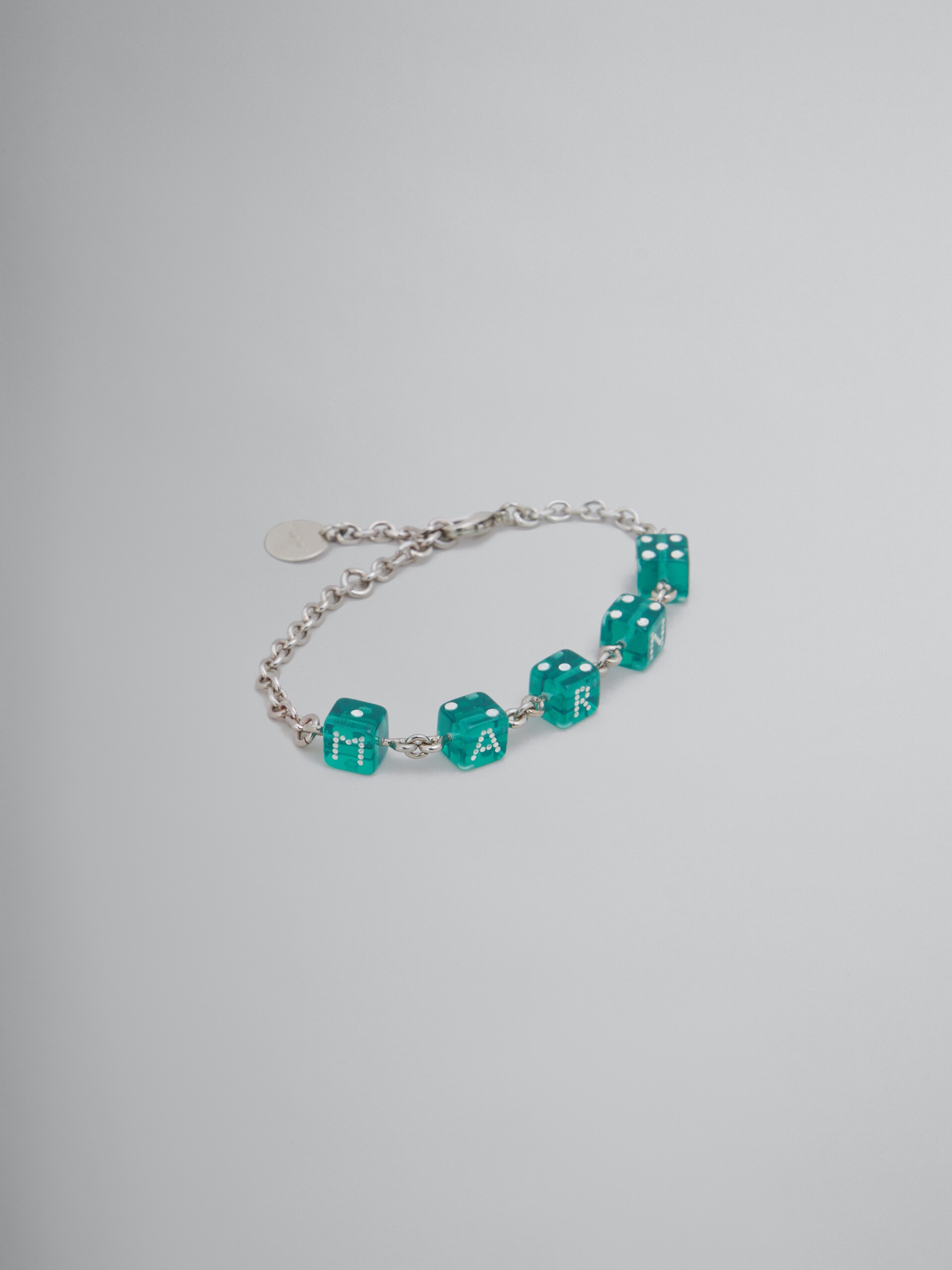 LARGE RHINESTONE DICE CHARM BRACELET - 1
