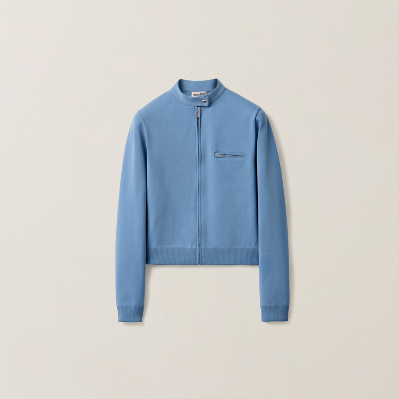 Technical yarn zipper cardigan 1