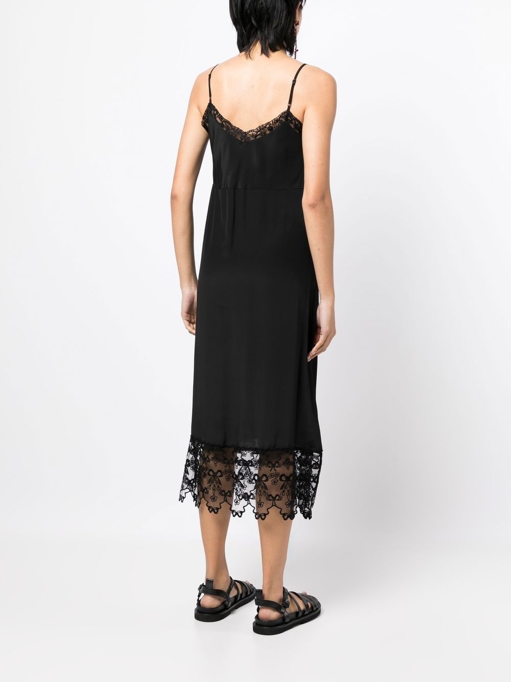 lace-trimmed midi dress - 4