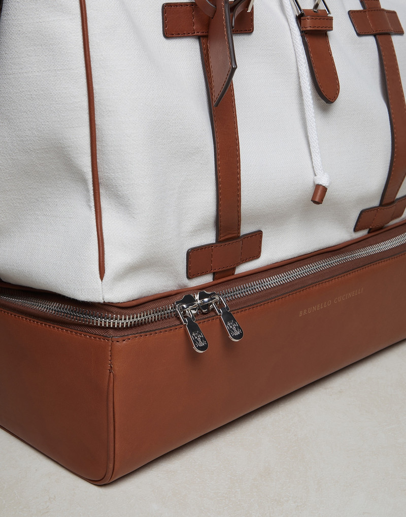 Canvas and vintage calfskin soccer bag 3