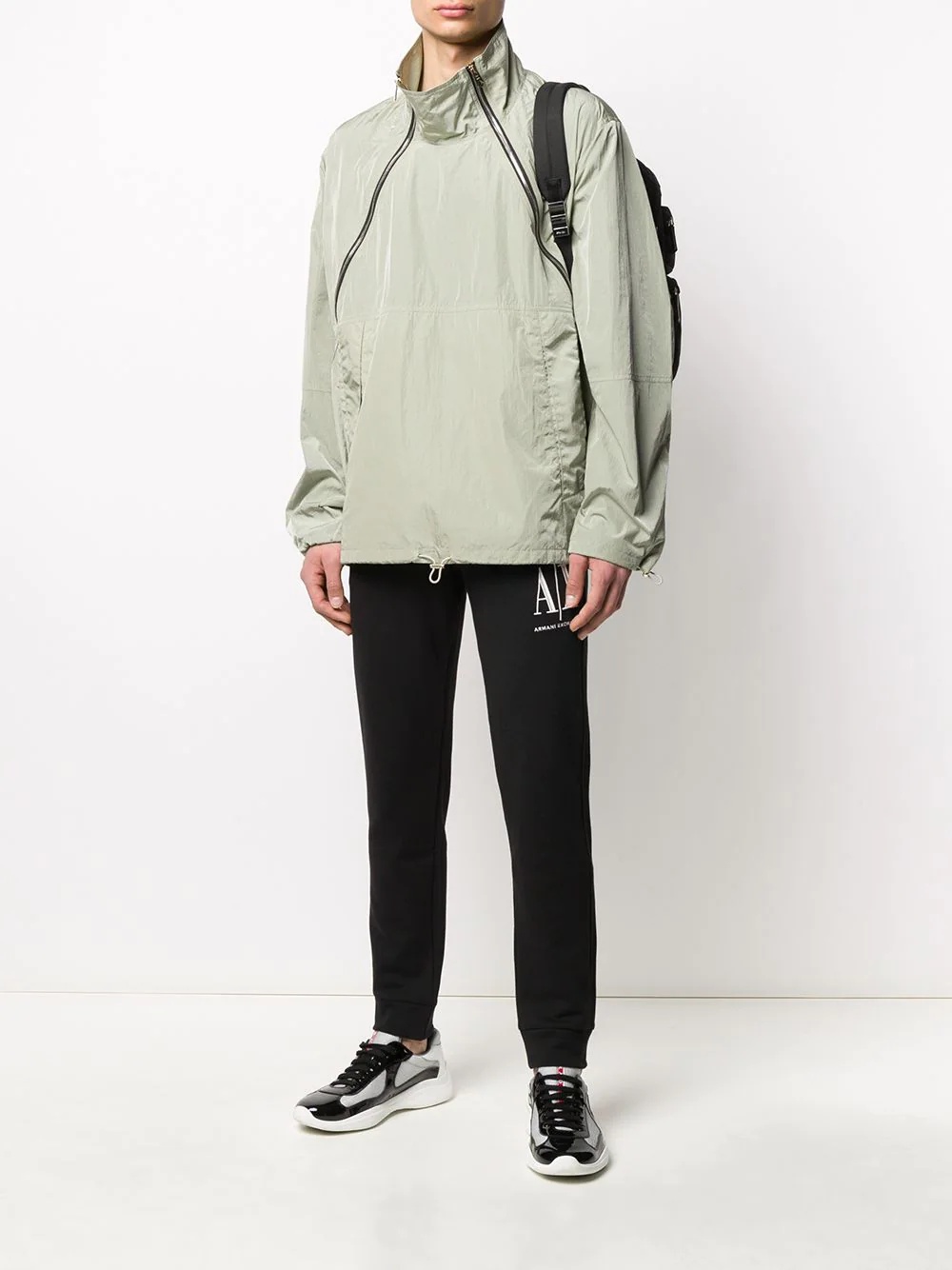 off-center zip windbreaker - 2