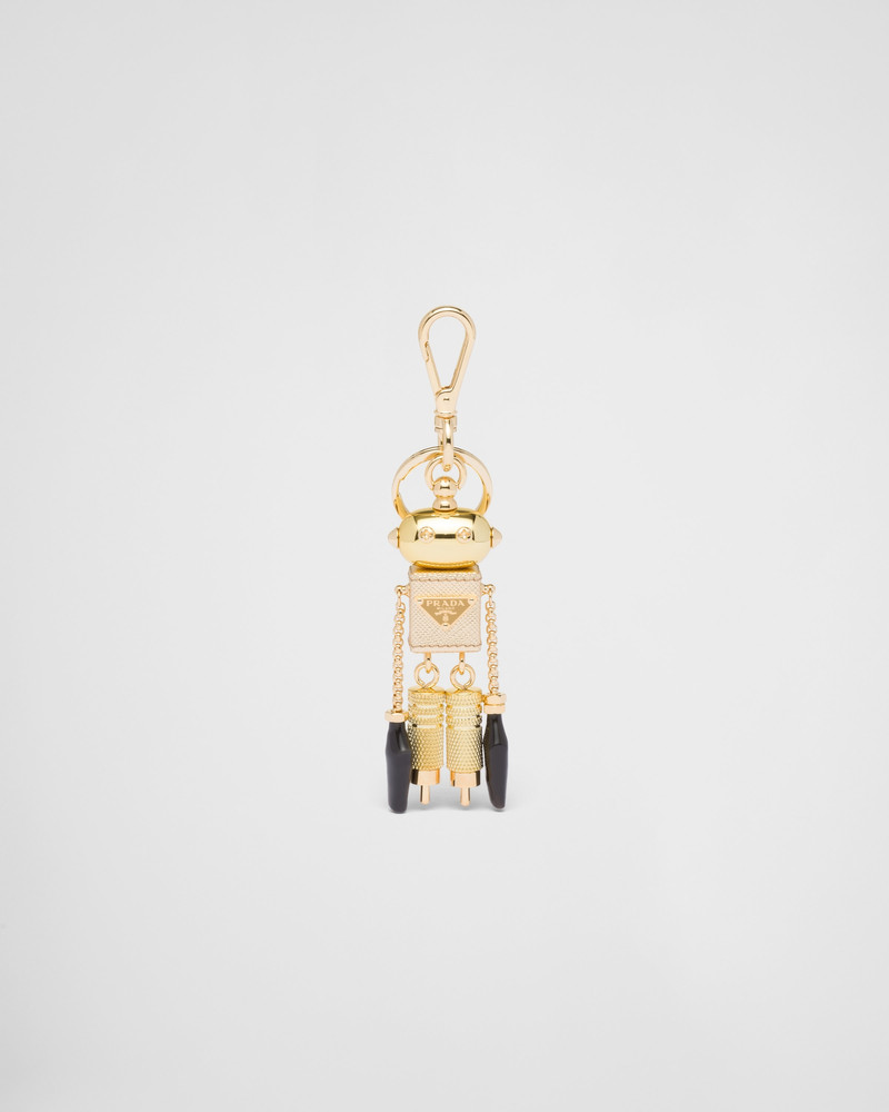 Saffiano leather robot keychain trick 1
