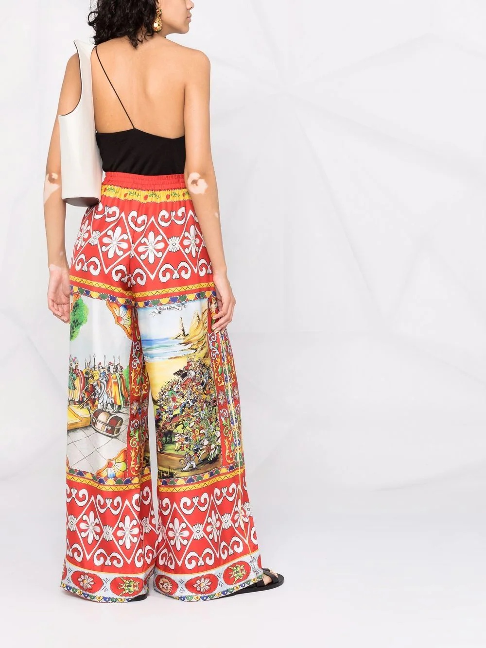 Carretto-print palazzo trousers - 4