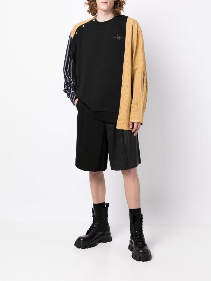 shirt-panelled sweatshirt - 2