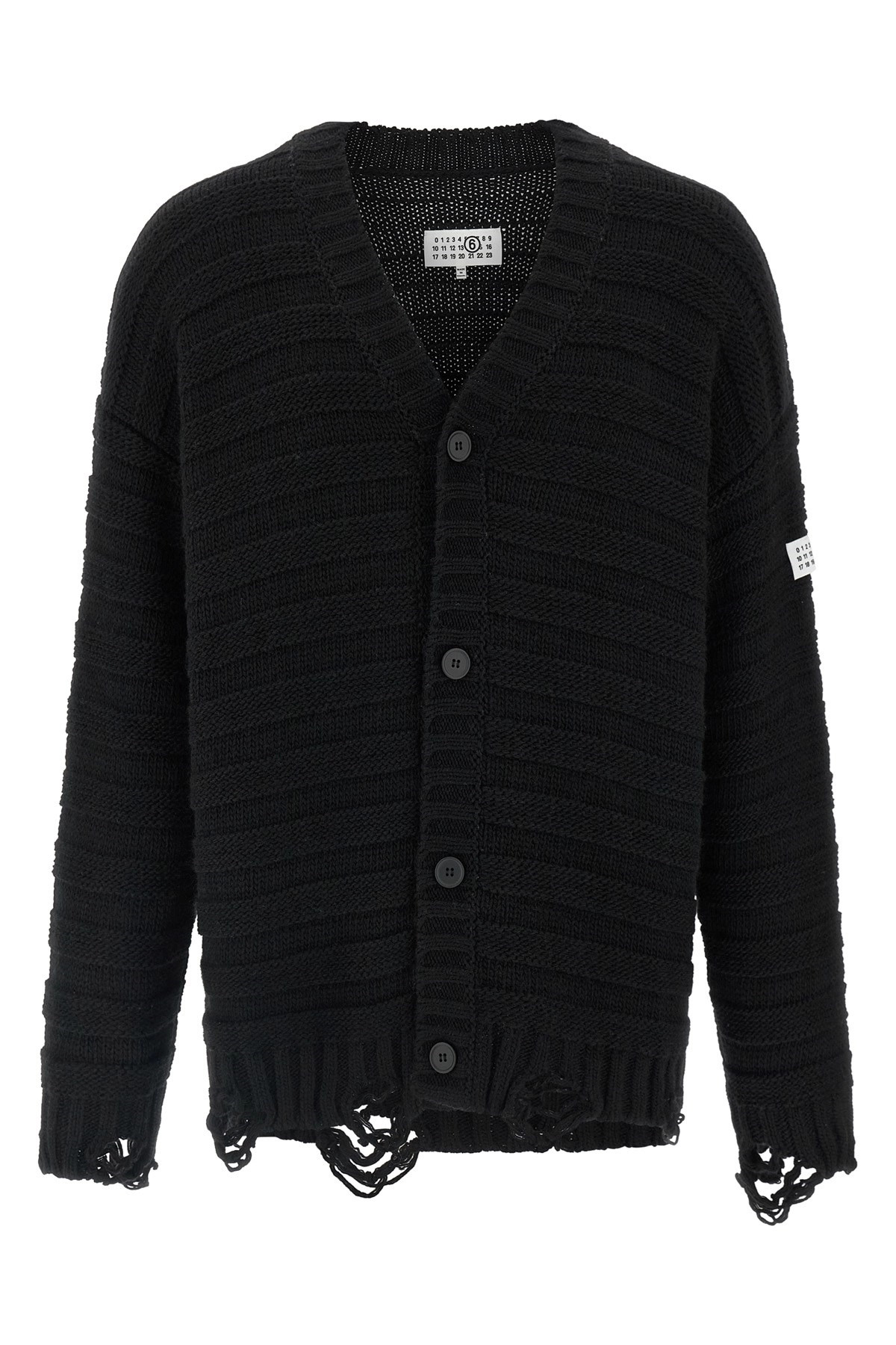 Distressed wool cardigan - 1