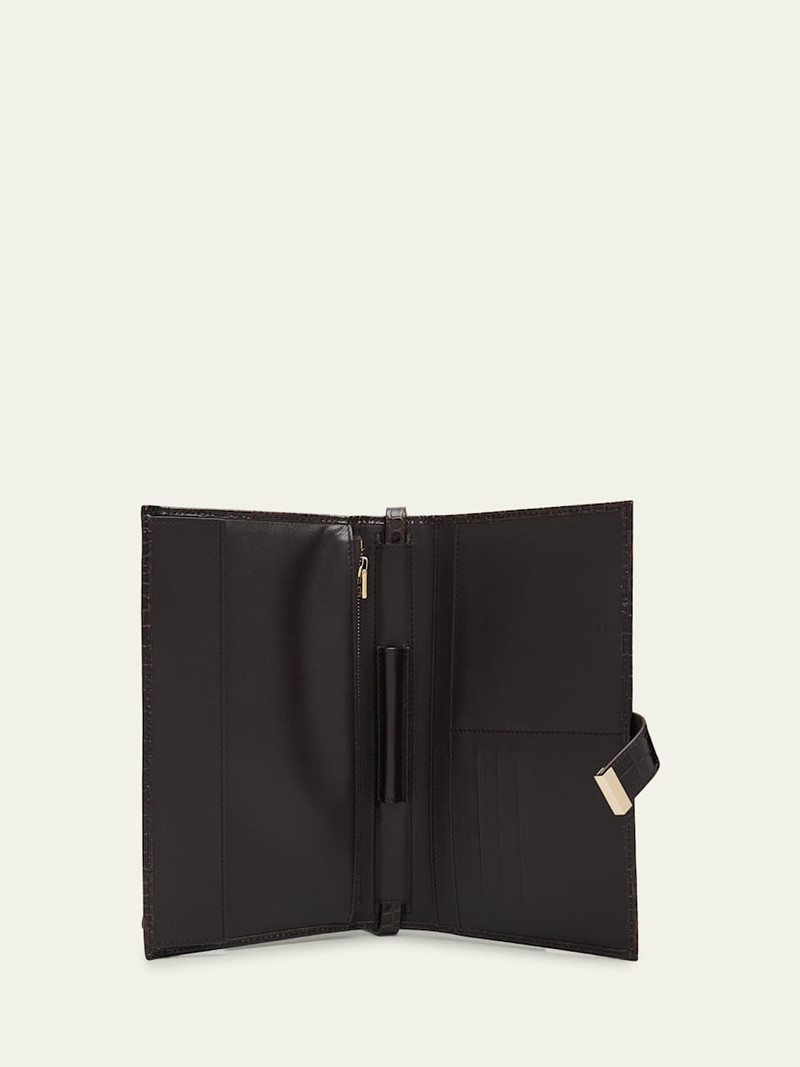 Organizer Shoulder Bag in Croc-Embossed Leather 3