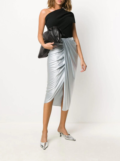 Helmut Lang draped satin midi skirt outlook