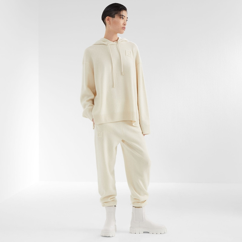 FENDI White leather Chelsea boots outlook