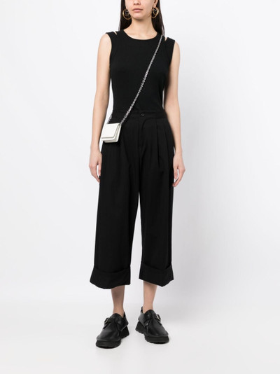 Yohji Yamamoto pleat-detail cropped trousers outlook