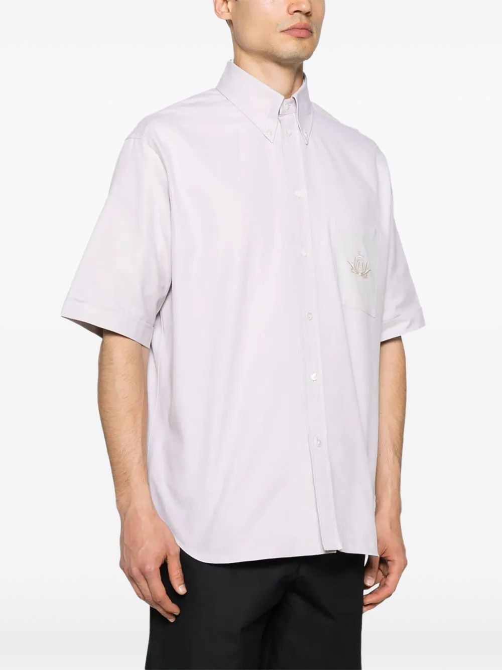 embroidered-pocket short-sleeve shirt - 2